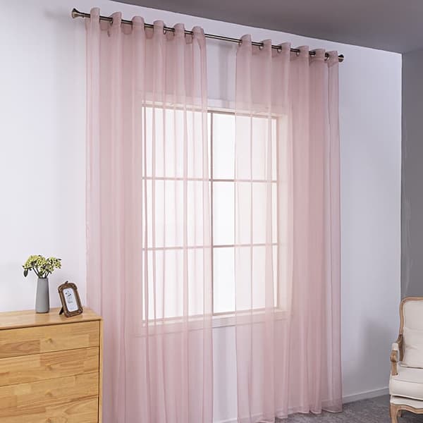 2-Pak Gennemsigtige Voile Gardiner med Øje, 140x225 cm, til Stue og Soveværelse