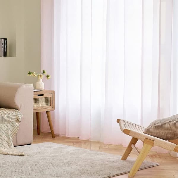 2-Pak Gennemsigtige Voile Gardiner med Øje, 140x225 cm, til Stue og Soveværelse