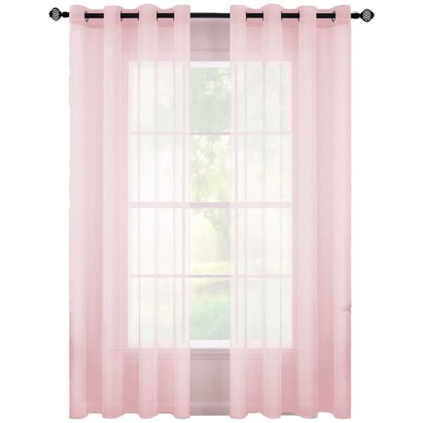 2-Pak Gennemsigtige Voile Gardiner med Øje, 140x225 cm, til Stue og Soveværelse