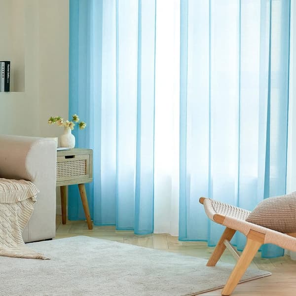 2-Pak Gennemsigtige Voile Gardiner med Øje, 140x225 cm, til Stue og Soveværelse