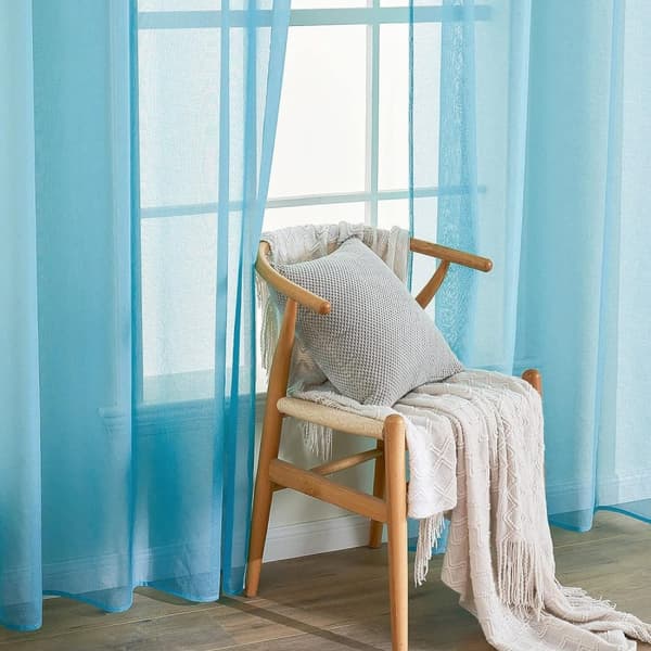 2-Pak Gennemsigtige Voile Gardiner med Øje, 140x225 cm, til Stue og Soveværelse