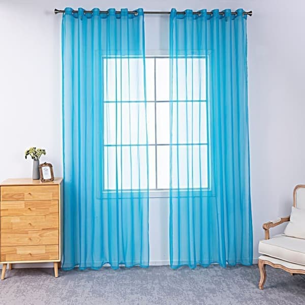 2-Pak Gennemsigtige Voile Gardiner med Øje, 140x225 cm, til Stue og Soveværelse