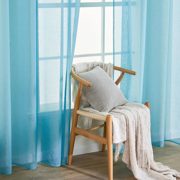 2-Pak Gennemsigtige Voile Gardiner med Øje, 140x225 cm, til Stue og Soveværelse