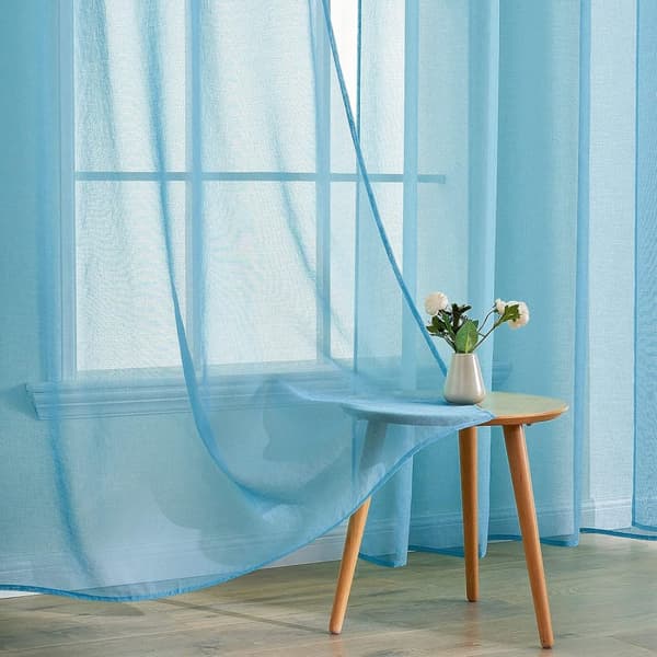 2-Pak Gennemsigtige Voile Gardiner med Øje, 140x225 cm, til Stue og Soveværelse