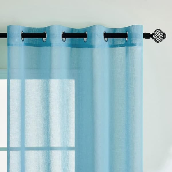 2-Pak Gennemsigtige Voile Gardiner med Øje, 140x225 cm, til Stue og Soveværelse