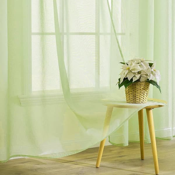 2-Pak Gennemsigtige Voile Gardiner med Øje, 140x225 cm, til Stue og Soveværelse