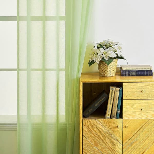 2-Pak Gennemsigtige Voile Gardiner med Øje, 140x225 cm, til Stue og Soveværelse