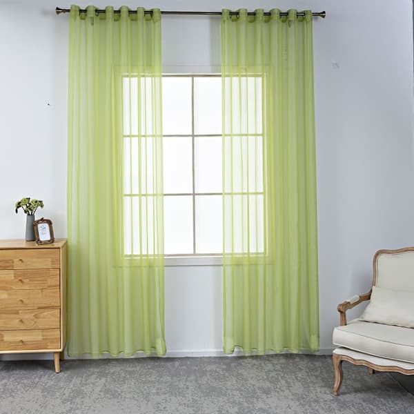 2-Pak Gennemsigtige Voile Gardiner med Øje, 140x225 cm, til Stue og Soveværelse
