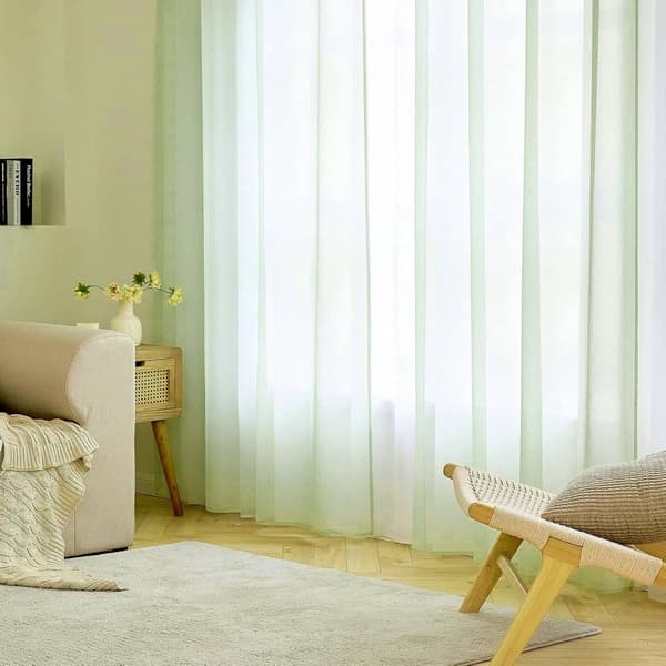2-Pak Gennemsigtige Voile Gardiner med Øje, 140x225 cm, til Stue og Soveværelse