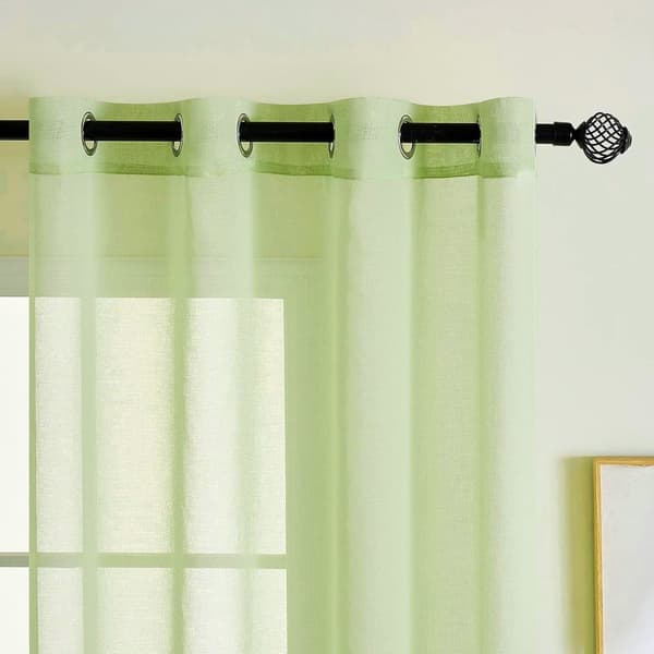 2-Pak Gennemsigtige Voile Gardiner med Øje, 140x225 cm, til Stue og Soveværelse