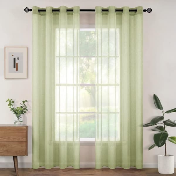 2-Pak Gennemsigtige Voile Gardiner med Øje, 140x225 cm, til Stue og Soveværelse