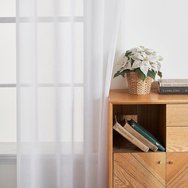 2-Pak Gennemsigtige Voile Gardiner med Øje, 140x225 cm, til Stue og Soveværelse