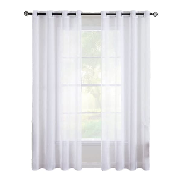 2-Pak Gennemsigtige Voile Gardiner med Øje, 140x225 cm, til Stue og Soveværelse