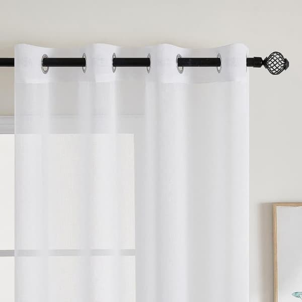 2-Pak Gennemsigtige Voile Gardiner med Øje, 140x225 cm, til Stue og Soveværelse