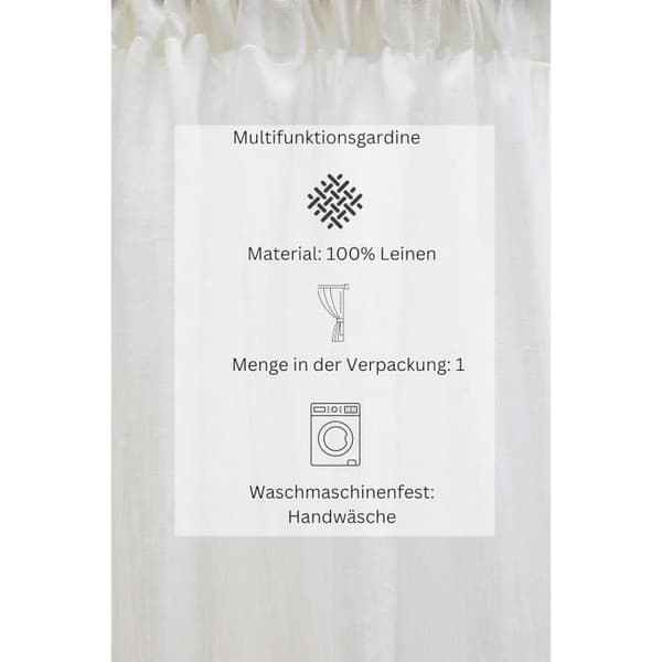 Ridå JOTEX Ellen i Lin Extra Large Vit Natur 220 cm