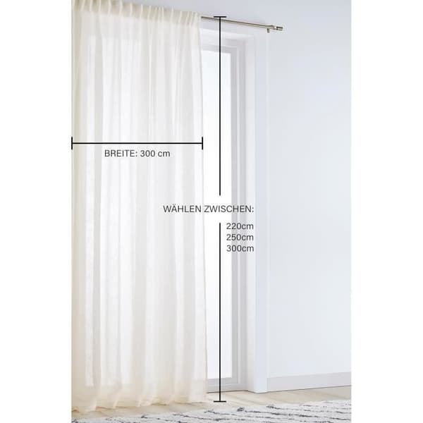 Ridå JOTEX Ellen i Lin Extra Large Vit Natur 220 cm