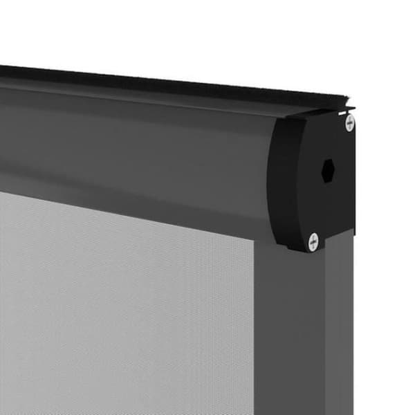 Fönstermoskiten L125 x H145 cm i anodiserad grå aluminium - Kan trimmas i bredd och höjd