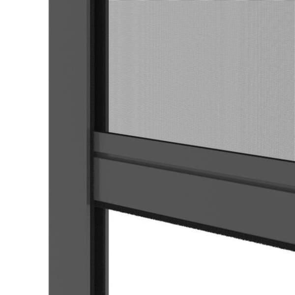 Fönstermoskiten L125 x H145 cm i anodiserad grå aluminium - Kan trimmas i bredd och höjd