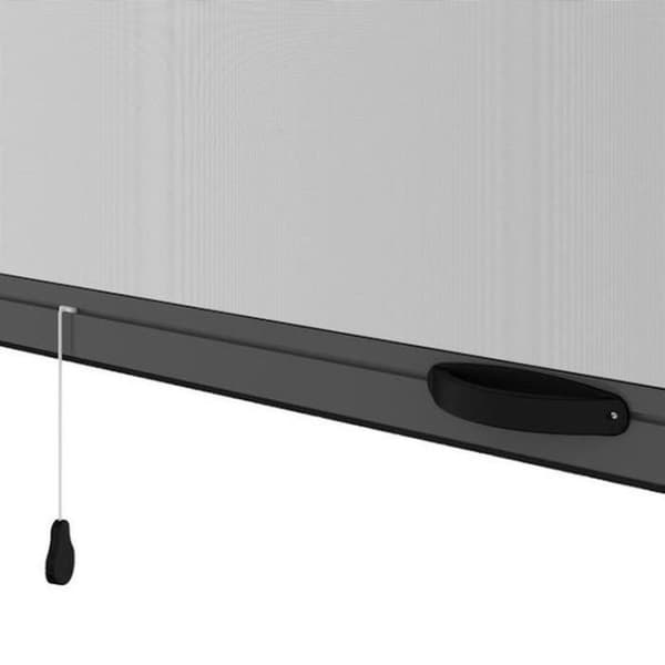 Fönstermoskiten L125 x H145 cm i anodiserad grå aluminium - Kan trimmas i bredd och höjd