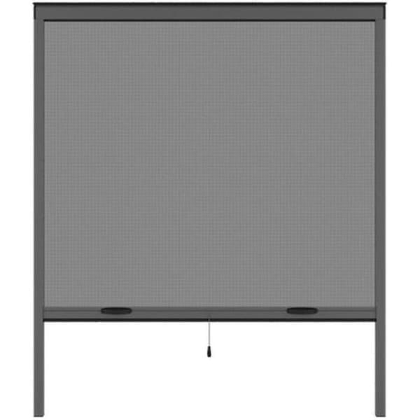 Fönstermoskiten L125 x H145 cm i anodiserad grå aluminium - Kan trimmas i bredd och höjd
