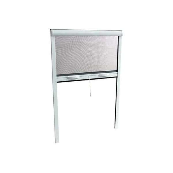 Fönsterdörrsmyggnät L160 X H220 cm med direktdrag i vitlackerad aluminium - Kan skäras i bredd och höjd