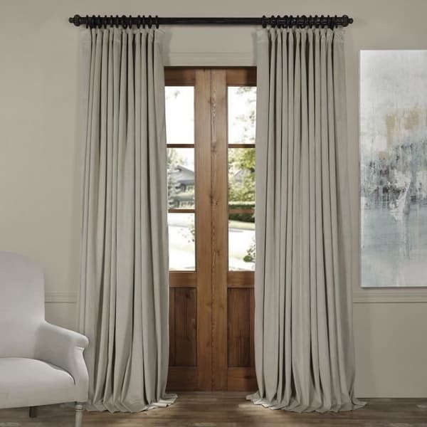 HPD Halvpris Gardiner Signatur Mörkläggande Velour med Gardinupphängning, 254 x 213,4 cm, Kall Beige