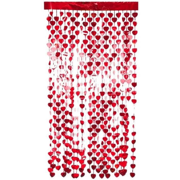 P'TIT Clown re22652, Lamé Gardin Röda Hjärtan 1 x 2 meter