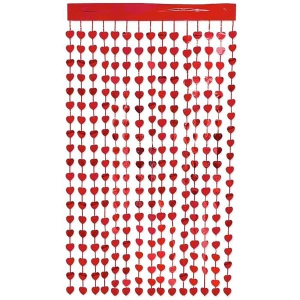 P'TIT Clown re22652, Lamé Gardin Röda Hjärtan 1 x 2 meter