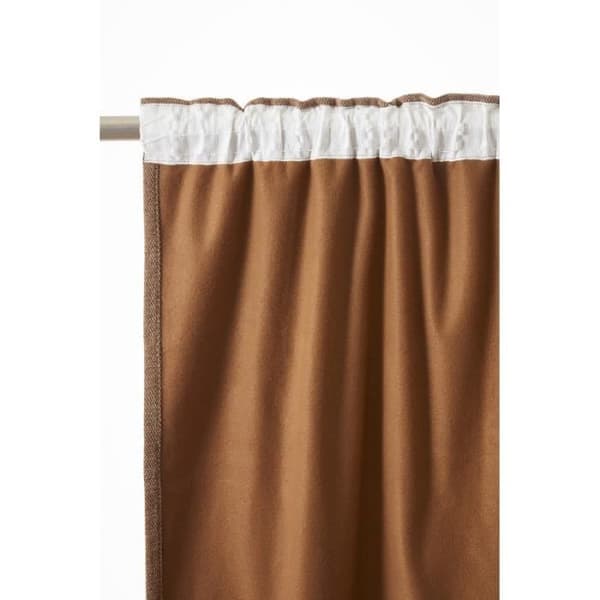 Ljud- och värmeisolerande mörkläggningsgardin med fleecefoder och rynkband "Bjorn" 100% opak - Bjorn Camel - 1 Mörkläggningspanel + Fleece