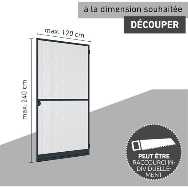 Windhager Myggnät för Dörrar Expert Ram med Spännare, Ram för Dubbel Dörrar, 120 x 240 cm, vit, 03904