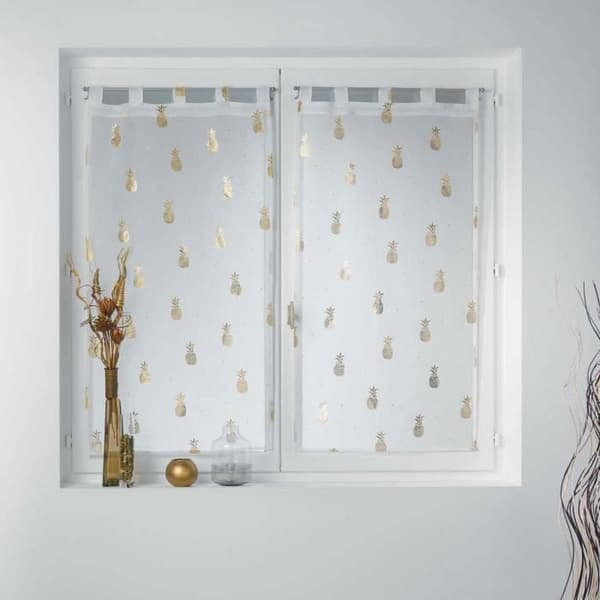 Ett par sandblästrat tryckt och metalliskt vitguld rakt glas 2 x 60 x 160 cm