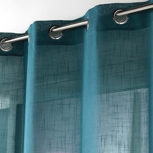 Voile med öljett 140 x 280 cm linneeffekt Zazy Blå
