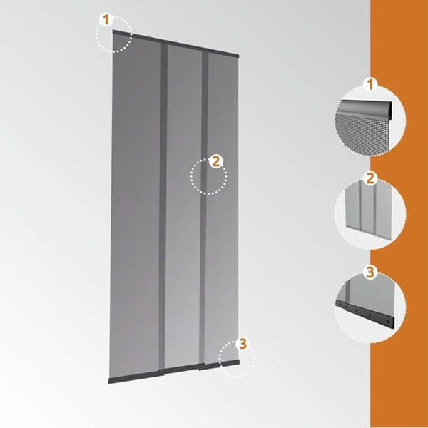 Windhager dörrgardin - 03781 - Myggnätsdörrgardin >, höjd:220 cm, Färg:svart, bredd:95 cm