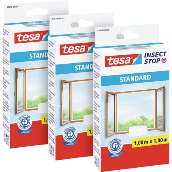 tesa 55670-00500-00 Fönstermyggnät (B x H) 1000 mm x 1000 mm Vit 3 st.
