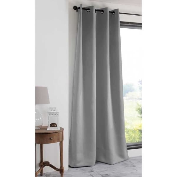Mörkläggningsgardin - STOF - Notté - 100% Polyester - Grå - Öljettar - 135 x 250 cm