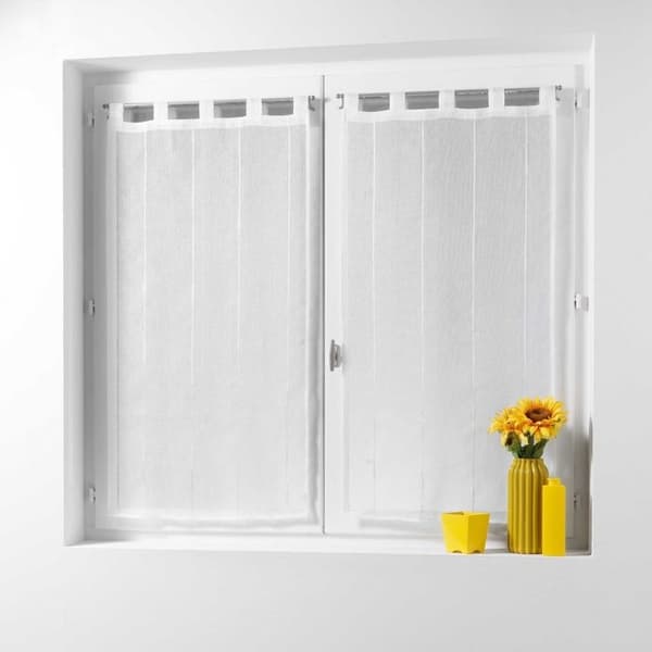 Raka par öglor 2 x 60 x 90 cm sandslöja chenille linahe garn Vit