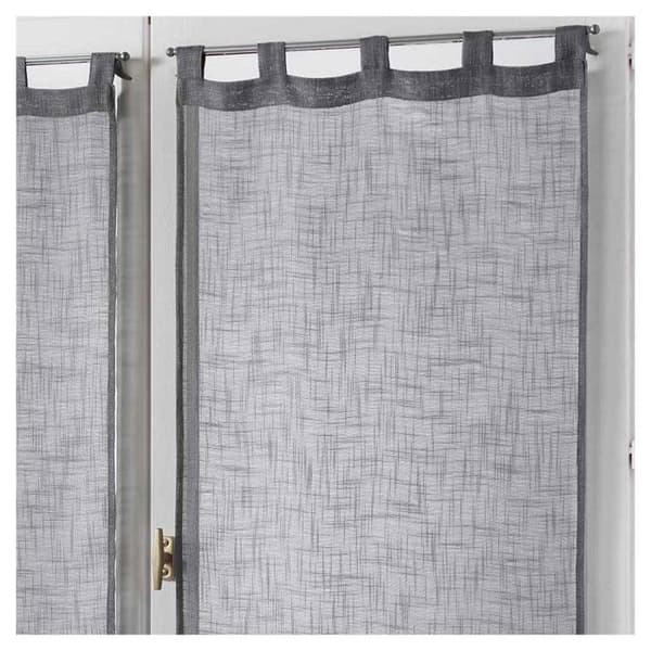Raka par öglor 2 x 60 x 90 cm Haltona vävd linneeffekt Grå