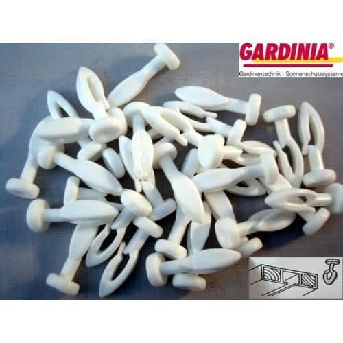 Skjut med krok - Gardinia - Universal - 30 st - Plast - Vit