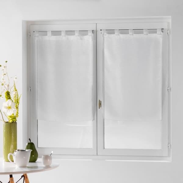 Raka par öglor 2 x 60 x 120 cm vit dandy skuren trådslöja