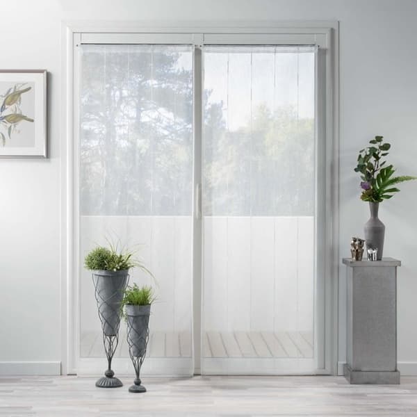 Rak par spöficka 2x70x200 cm voile sobelgarn chenille linahe Vit
