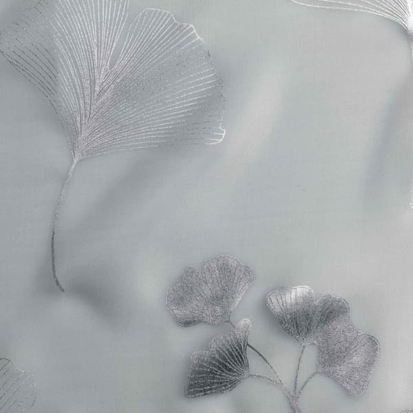 Voilage med ögla 140 x 240 cm voile Bloomy Grå/silver