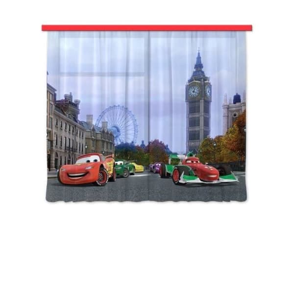 Gardiner Voilage - Disney - Bilar - Röd - 180x160 cm - Inomhus