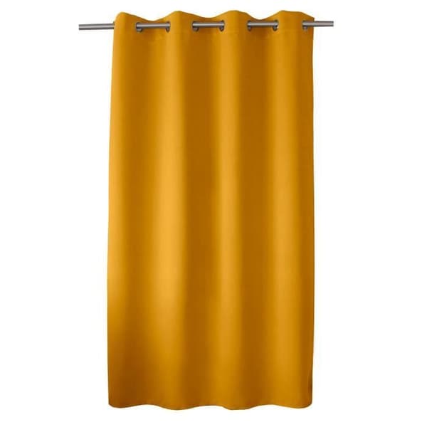 Mörkläggningsgardin - OBSKUR - Senap - 140 x 180 cm - 8 öljetter - 100% polyester