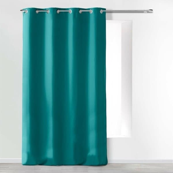 Gardinkappa med öljetter 140 x 260 cm i enfärgad mikrofiber – Absolut Blå