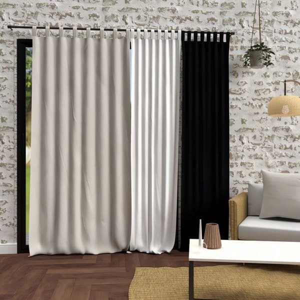 Mikrofiberdraperi med ben 135x250 cm BOHEME lin, av Soleil d'Ocre