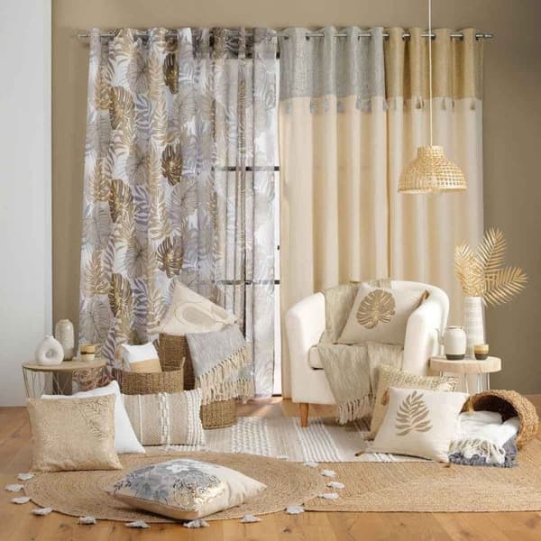 Gardiner med öglor "Mogador" 140x260cm Beige