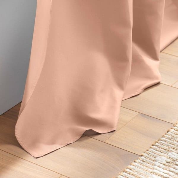 Ridå med öglor 140 x 260 cm i enfärgad mikrofiber – Absolut Ljusrosa