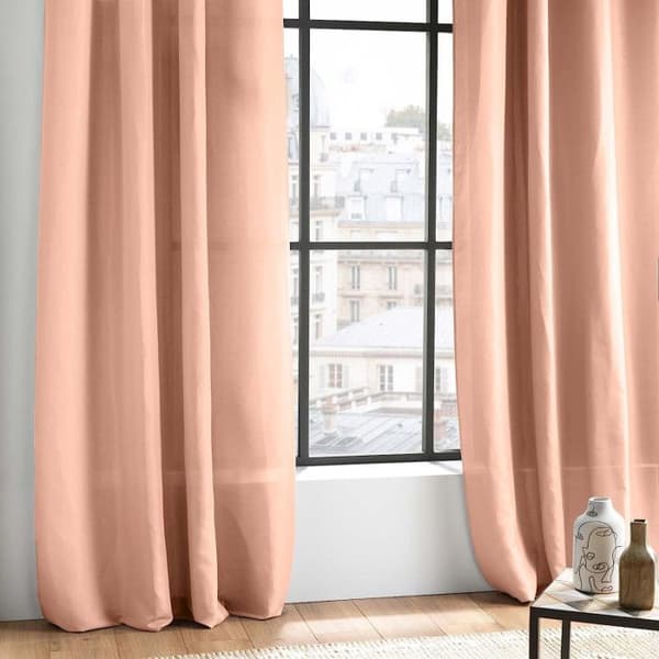 Ridå med öglor 140 x 260 cm i enfärgad mikrofiber – Absolut Ljusrosa