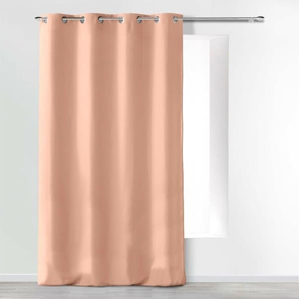 Ridå med öglor 140 x 260 cm i enfärgad mikrofiber – Absolut Ljusrosa