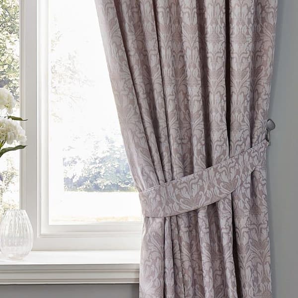 Drömmar - draperier - HWTLR66720LCD - Vävd Hawthorne Par Jacquard plisségardiner med knytband Lavendel 168 x 183 cm
